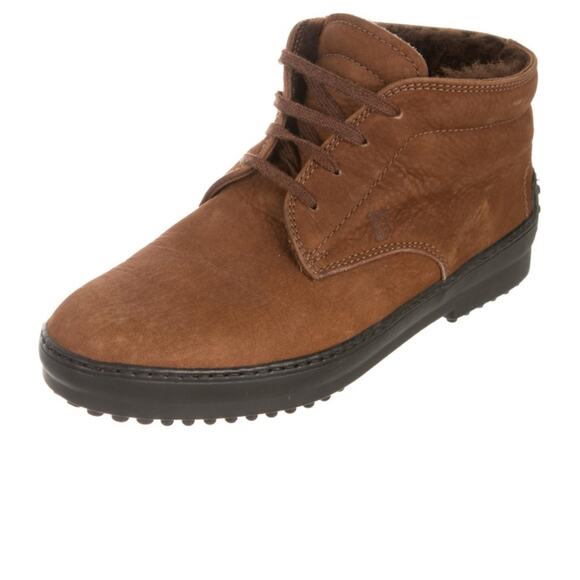 Tod’s suede brown flat lace up boots sz 8.5 - Picture 2 of 5